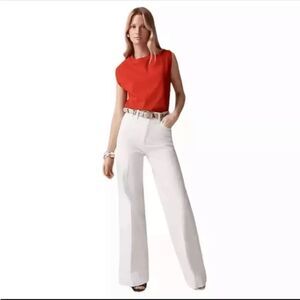 J. Crew Women's White Wide Leg Jeans